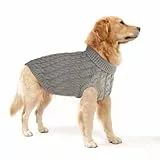 Petyoung Modischer Strick-Hundepullover, bequemer und weicher Haustier-Rollkragenmantel, Kleidung für mittelgroße und große Hunde, Jungen und Mädchen, große Größe, für kaltes Wetter