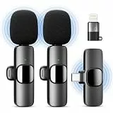 YRF Mikrofon für iPhone Android Handy, Kabelloses Lavalier Mikrofon, Plug&Play mini mikrofon 2,4GHz, USB-C&Lightning
