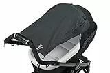 Altabebe (AL7013-34) Universal Sonnensegel mit seitlichen Sonnenschutz UV Schutz 50+ für Kinderwagen Babywanne - reißfester Baby Sonnenschutz zum aufrollen - Farbe: melange schwarz