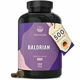 Baldrian Presslinge - 500mg Baldrianwurzel hochdosiert - 1000mg pro Tagesdosis (Valeriana officinalis) - 8 Monate Vorrat - Vegan, ohne künstliche Zusätze - Deutsche Produktion - TRUE NATURE