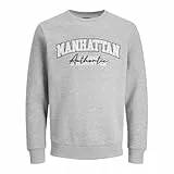 JJ REBEL Herren Jrebnewyork Crew Neck Sn Sweatshirt, Light Grey Melange, M EU