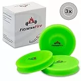FitnessFire 3er Set Mini Frisbee - Die kleine Frisbee fliegt über 60 Meter weit - Die Neue Trendsportart - Alternative zur gewöhnlichen Frisbeescheibe – Schwimmt im Wasser (Grün)