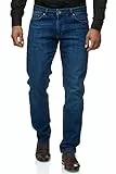 JEEL Herren-Jeans - Regular-Fit Straight-Cut - Stretch - Jeans-Hose Basic Washed 03-blau 42W / 32L