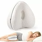 Dioxide Kniekissen für Seitenschläfer, Beinkissen Ergonomisches Seitenschläferkissen Knie mit Memory Foam hüftkissen für Stützt Beine, Knie, Hüfte, Rücken und Schwanger mit abnehmbarem(Weiß)