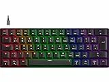 Speedlink Atmos - mechanische RGB Gaming Tastatur 60%, kabelgebunden, Brown Switches, robuste Stahlplatte, USB-C Kabel abnehmbar, Hintergrundbeleuchtet, Deutsches Layout QWERTZ, schwarz