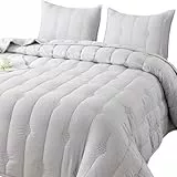 ANNA.Z HOME Bettwäsche-Set für King-Size-Betten – leicht, atmungsaktiv, ultraweich, geometrische Diamant-Stickerei, hellgraues Bettwäsche-Set für alle Jahreszeiten (Hellgrau, King-Set)