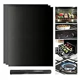 Lifhety 3 Stück Dauerbackfolie für Backofen, 40x33cm Antihaft Backmatte, Backpapier Wiederverwendbar Backofenmatte für Den Boden des Ofens für Gas, Elektro und Ventilator Unterstützte Ofeneinlagen