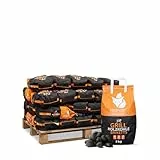Heizfuxx Grillbriketts – Hochwertige Holzkohlebriketts für langanhaltende Glut & konstante Hitze – Ideal für Grill & Smoker – 1 Palette (35 x 5 kg / 175 kg)