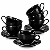 LOVECASA, Serie Sweet, Kaffee-Teeservice aus Porzellan für 6 Personen, Cappuccinotasse 230 ml + Untertasse