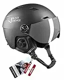 BLACK CREVICE Skihelm mit Visier Kirchberg schwarz, L (58-61cm)…