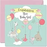 Stuff4 Glückwunschkarten für Neugeborene, Mädchen, für Neugeborene, Well Done Congrats-Karten, Geschenk für Zuhause, 145 mm x 145 mm, Baby-Grußkarten für Eltern