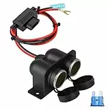 Zigarettenanzünder Verteiler, Wasserdicht Marine Grade DC 12V/24V 2 Fach KFZ zigarettenanzünder Adapter,Mit 15A Sicherung (CL06)