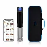Inkbird Wlan Sous Vide Stick + EVA Tasche Schutz hülle Etui, Sous Vide Garer Wi-Fi-Steuerung, Präziser Temperatureinstellung 25 ° C bis 99 ° C, Timer für perfektes Garen