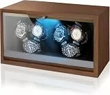 Olvy Uhrenbeweger für 6 Uhren, Watchwinder Box, Extrem Leiser Mabuchi Motor, Flexiblem Uhrenkissen, Watch Winder Holz