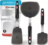 DI ORO Pfannenwender Silikon - 315°C Hitzebeständige Silikonspatel, BPA-frei - Küchenhelfer-Set für beschichtete Pfannen - Spatel für Eier, Crêpes und Burger - Robustes Küchenutensilien-Set (3-Teilig)