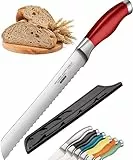 Orblue Brotmesser mit Wellenschliff, Ultrascharfes Edelstahl Küchenmesser, Professionelle Qualität, Ideal zum mühelosen Schneiden von dicken Broten, Bagels, Kuchen