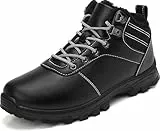 ricema Winterstiefel Herren Damen – Warm Gefüttert Winterschuhe Schneestiefel Leicht Rutschfest Outdoor Wanderschuhe, Trekking Stiefel für Schnee & Alltag, Schwarz 43 EU