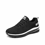 snugnap Sneaker Herren Damen Laufschuhe Sportschuhe Turnschuhe Joggingschuhe Freizeitschuhe Bequeme Fitness Running Schuhe Walkingschuhe Atmungsaktiv Straßenlaufschuhe Schwarz Weiß 835WhiteBlack-40