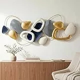 Blissio Moderne Wanddeko Metall,Groß Wanddeko Wohnzimmer,Horizontal und Vertikal Aufhängbar,für Esszimmer,Flur & Büro,Einfache Montage,Geometrische Abstraktion Wanddeko - 150CM