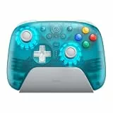 8BitDo Ultimate 2 Wireless Controller for Windows PC, Apple, Steam & Android, Gaming Controller with TMR Joysticks, Hall/Tactile Triggers, Motion Control, 1000Hz Polling Rate, Clear Blue
