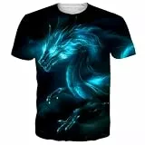 Goodstoworld T Shirt Herren 3D Dragon Shirt Druck Lustig Unisex Regular Fit T-Shirt Casual Cool Grafik Muster Sommer Kurzarm Tops Tee für Männer XXL