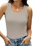 StylSense Damen Tops Sommer U-Ausschnitt Ärmellos Tank Top Sexy Oberteile Gerippte Basic Shirt Damen