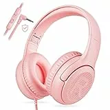 awatrue Kopfhörer Kinder, Kabel Kinderkopfhörer mit Mikrofon, Over Ear kopfhörer Kinder 85/94dB Lautstärkenbegrenzer, Stereo Sound, Faltbare, Einstellbar, Audio-Sharing