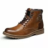 Bruno Marc Herren Motorrad Stiefel Schnürstiefel Klassische Chukka Boots Biker Freizeitschuhe,Size 45,Braun,SBBO2215M-E