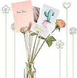 WANGCL 30 Stück Metall-Kartenhalter mit Blumenmuster, 33 cm, Tischkartenhalter, Ständer, Bilderhalter, Clips für Hochzeit, Party, Geburtstag, Büro, Meeting