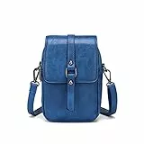 myfriday Vintage Umhängetasche für Damen Kleine Schultertasche Handtasche Messenger Bag Handytasche mit 2 Haupttaschen & Kopfhörerloch