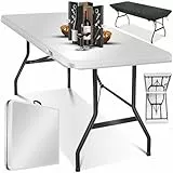 KESSER® Buffettisch Tisch klappbar Kunststoff 183x76 cm Campingtisch Partytisch Klapptisch Gartentisch für Garten, Terrasse und Balkon zusammenklappbar 6 Personen inkl. Cover & Tragegriff, Weiß
