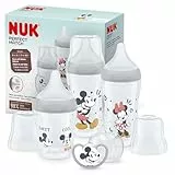 NUK Perfect Match Babyflaschenset | Ab 0 Monate | Passt sich dem Baby an | 3 Anti-Colic-Babyflaschen und Space-Schnuller | BPA-frei | Disneys Micky Maus | 4 Stück
