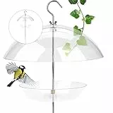 WILDLIFE FRIEND I Vogelfutterspender mit Steckstab – inkl. Aufhängung, Transparente Vogelfutterglocke, Vogel-Futterhaus I Futterspender für Wildvögel – Ideal für Balkon & Garten