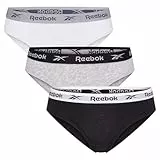 Reebok Damen Unterhosen Schwarz/Weiß/Grau 3er Pack Klein