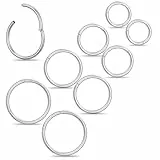 8 Stück Nasenpiercing Ring Dünn 16G Septum Piercing Edelstahl