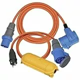 Brennenstuhl Camping Adapter-Set/CEE-Adapterleitung 1,5m, CEE 230V Verlängerungskabel 3m, Safe-Box Big IP44 (ideales Camping-Zubehör für jeden Camping-Urlaub, IP44)