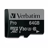 Verbatim Pro U3 Micro-SDHC-Karte 64GB - SD-Karte - Geeignet für 4K-Videoaufnahmen - Wasser- und stoßfest - schwarz