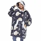 Winthome Decken Hoodie Weich Kuschelig, Kuschelpullover Damen mit Tasche und Kapuze, Hoodie Decke für Erwachsene Damen Herren Geschenk, Hoodie Blanket, Heizkosten Sparen