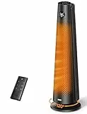 Dreo Heizlüfter Energiesparend, 2000W Elektrische PTC Keramik Heizung mit Fernbedienung, 25 dB Leise, 120° Oszillation, Thermostat, 5 Modus 3 Geschwindigkeit, 7-facher Schutz, 12-Std-Timer, Schwarz