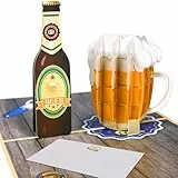 Magic Ants 3D Bier Popup Karte für Mann– Bierflasche, Bierkrug mit Schaum und Flaschenöffner für Bierliebhaber, Männergeschenke, Vatertag, Geburtstag, Party, Hauswarming