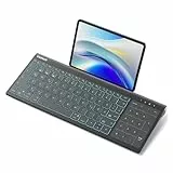 Inateck Tablet Tastatur, 2-IN-1 Ziffernblock&TouchpadVersteckter Ständer, 3 BT-Kanäle, 7-Farben Hintergrundbeleuchtung,Kompatibel mit iPadOS/Samsung/Android/Windows