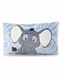 NICI Kissen Elefant 43x25cm - grau - Flauschiges NICI Kuscheltier Kissen für Kinder und Erwachsene, Plüschkissen ideal für Zuhause, Kindergarten oder unterwegs - 62752