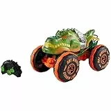 Hot Wheels Monster Trucks Spielfahrzeug mit Fernbedienung, Rageasaur RC im Maßstab 1:15 mit Profilreifen für Gelände- und Stunt-Action,JBH03
