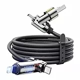 MAGIC JOHN 240W 4 in 1 USB C Kabel, ladekabel usb c, schnelles Laden & Datensynchronisation Multi-Ladekabel für iPhone iPad Samsung Laptop Multi-Geräte-Ladung, 1,2m schwarz