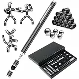 OSDUE Magnetic Fidget Pen, Stressabbau Druckkugelschreiber, Lustig Multifunktions Magnetstift, Vatertagsgeschenk für Papa, Geschenke für Männer, Ideales Geschenk für Kinder (Schwarz)