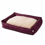 JAMAXX Premium Hundebett Orthopädisch Memory Visco Schaum Waschbar Wendekissen Wasserabweisend/Hundekörbchen Weicher Samtartiger Sofa Stoff Hundekissen Hundekorb PDB2002 / 90x70 (M), Purple