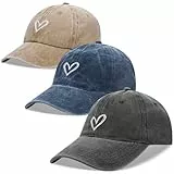 Utensilsto Baseball Cap mit Herzförmiges Verstellbare Baumwolle Basecap Retro Kappe Damen Herren Sonnenschutz Baseballkappe Outdoor Sports