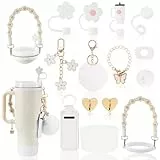 LUOJINYI 15 Stück Stanley Cup Zubehör, Stanley Cup Accessories for Stanley Cup 800 ml - 1100 ml, Stanley Cup Accessory Set, Stanley Quencher Zubehör, Stanley Cup Zubehör Weiß(Becher nicht enthalten)