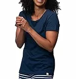 greenjama Damen T-Shirt aus Single Jersey, GOTS-Zertifiziert Pyjamaoberteil, Ultramarin, 38