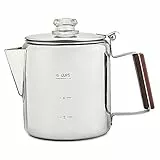 Coletti Bozeman Perkolator-Kaffeekanne – Kaffeekocher für Camping – Amerikas beliebtester Perkolator – KEIN Aluminium, KEIN Plastik [6 Tassen]